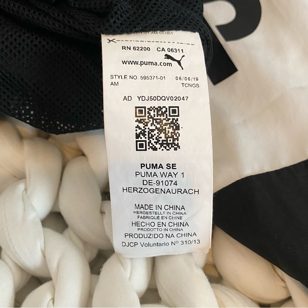 Puma | Women’s Black White Logo Zip Up Track Jacket Windbreaker - Picture 5 of 6